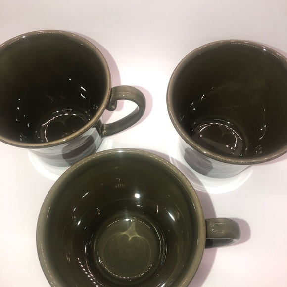 Williams Sonoma Coffee Mugs Made In Portugal Set Of 3 Olive Green - Picture 5 of 9